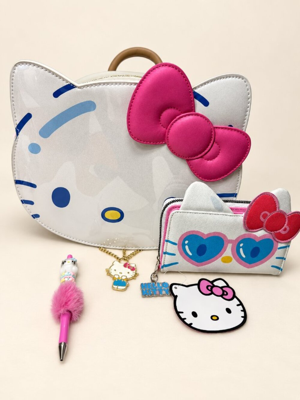 Hello Kitty Her Universe Backpack + Sanrio Charms + New Wallet + DIY Pen Bundle